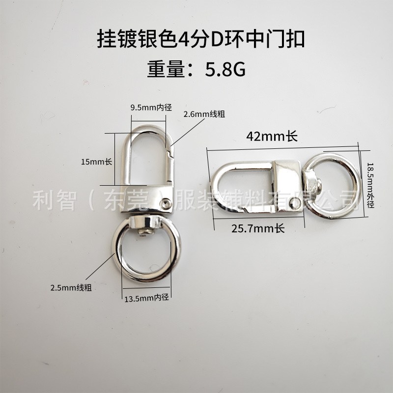 現物卸売り亜鉛合金の小さいドアのボタンの箱の部品のキーホルダーのチェーンの金属の金属の金属のフックの3分の小さいドアのボタン|undefined