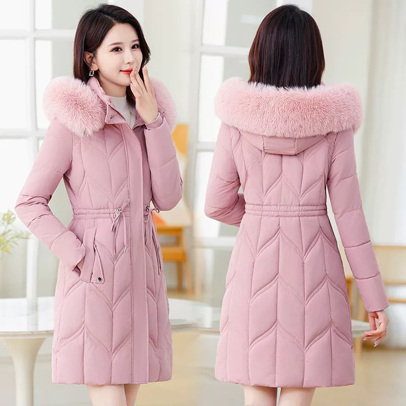 Winter fitted keep warm down jacket with down, feather stuffing, increased thickness