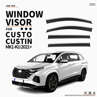 Suitable for modern Hyundai Custin window visors, providing sun and rain protection (Rain shield) - standard-packaging-without-logo-4pcscustin-mk1-ku-2021-with-bright-trim-rain-visors