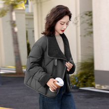 时尚棉衣2025新款保暖短款女宽松型韩版冬季拼色抗寒修身棉衣
