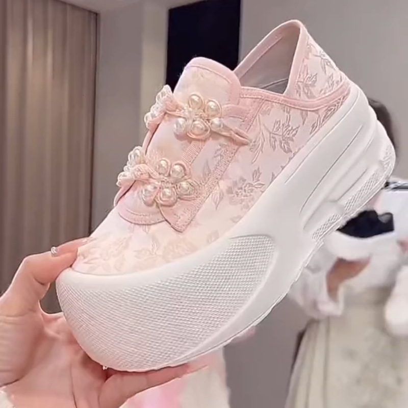 Korean-Style White Dad Shoes for Women, Trendy Ins-Style Fairy-Style Solid Color Thick-Soled Height-Increasing Shoes for Petite Students Commuting Korean-Style White Dad Shoes for Women, Trendy Ins-Style Fairy-Style Solid Color Thick-Soled Height-Increasing Shoes for Petite Students Commuting