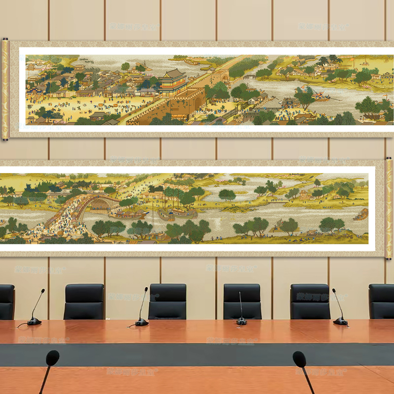 Punto de Cruz de Alta Gama de la Mona Lisa con Paisaje Panorámico del Río Qingming, 56 Colores, para Bordado DIY en la Sala de Estar image 2