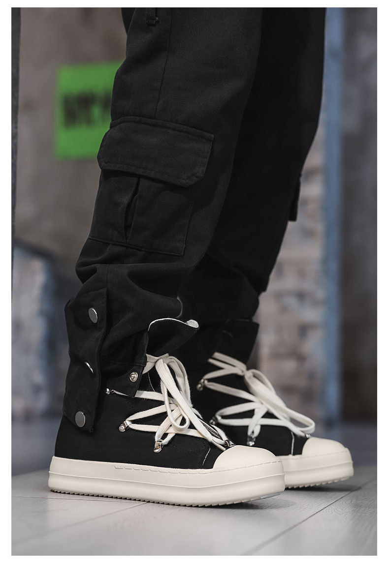 Sneakers alte in pelle da uomo con design a stella_voghion.com