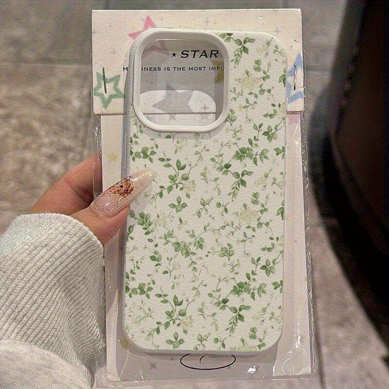 Fresh Green Floral Full-Screen Tpu Anti-Fall Protective Case 11 Suitable for Apple 14 15 16 Soft Case 16Promax Fresh Green Floral Full-Screen Tpu Anti-Fall Protective Case 11 Suitable for Apple 14 15 16 Soft Case 16Promax