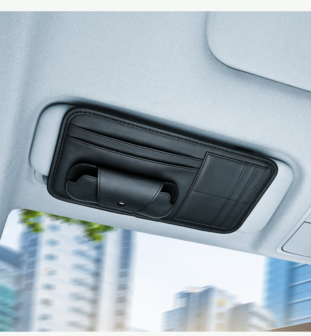 Car Sun Visor Storage Clip, Multifunctional Car Glasses Holder, Card Holder, In-Car Storage Bag, Document Holder, Storage Set