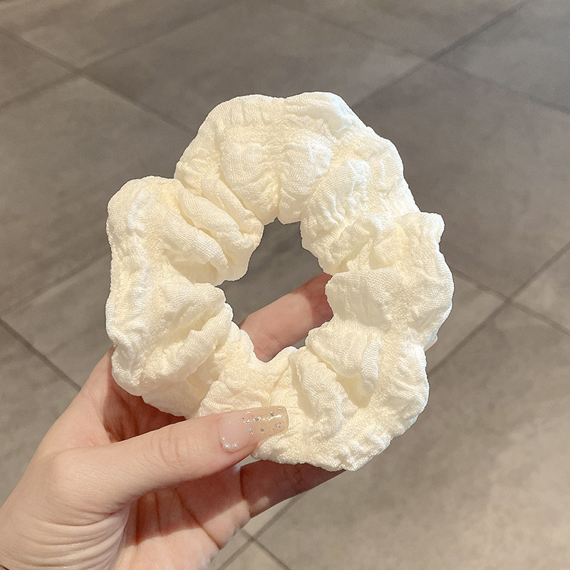 Satín coreano anillo de cabello de intestino grande mujer de moda cuerda de cabeza de alta calidad temperamento flor de cabello bola de cabello toque de cabeza