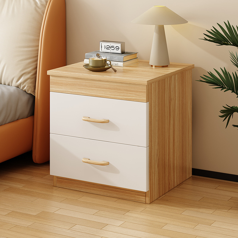 Mesa de cama de madera maciza dormitorio casero al lado de la cama almacenar armario pequeño alquiler de habitaciones estante moderno simple