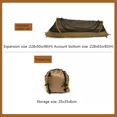 Aishang Outdoor Hot-selling Mosquito Nets Single Anti-mosquito Waterproof Field Quick Open Small Volume Tent in stock Waterproof Outer Nets (Avtomobil dam çadırları) - brown-inner-tent-1