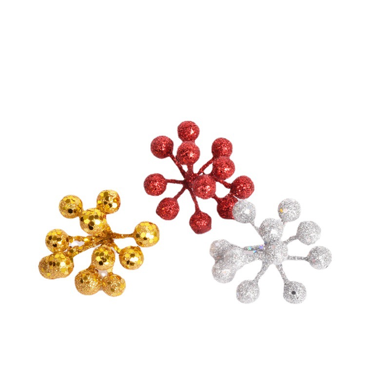 Navidad decoraciones 12 oro rojo plata brillo simulación fruta cadena árbol de Navidad guirnalda DIY Accesorios Decoración