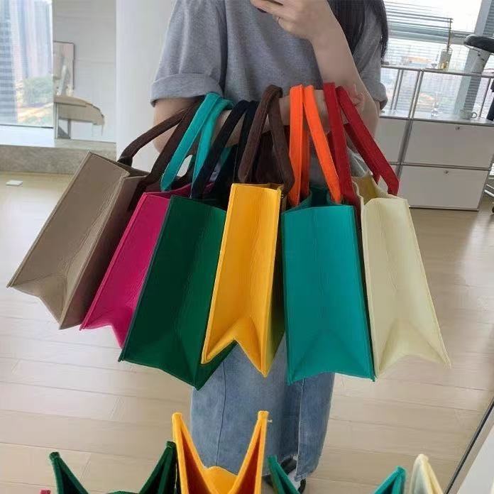 フェルトバッグハンドバッグカスタムロゴ収納ギフトバッグショッピングバッグ大容量ハンドショルダートートバッグ|undefined