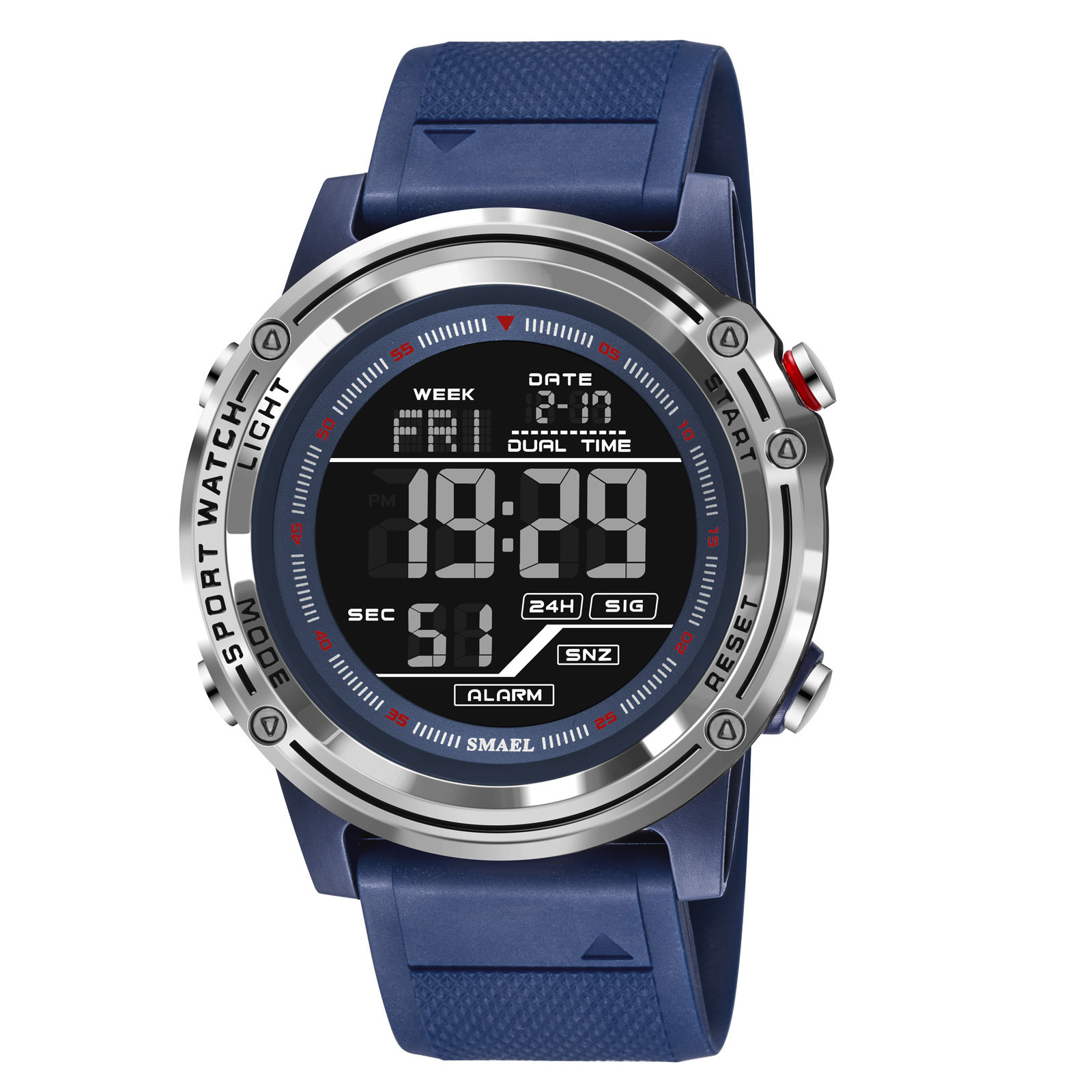 SMAEL reloj deportivo de pantalla única al aire libre estilo callejero personalidad impermeable reloj electrónico para hombres y mujeres