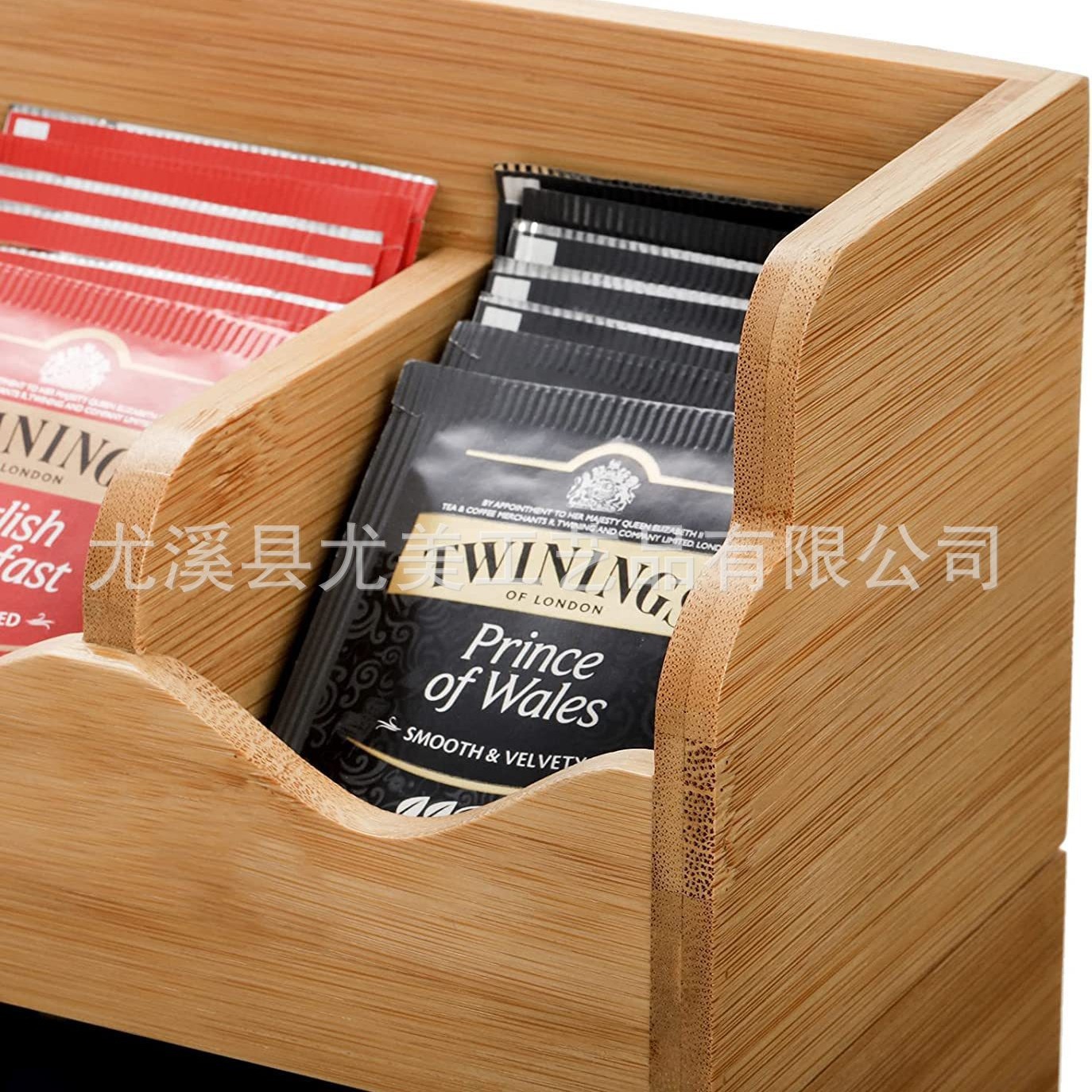 Bolsa de té de bambú estante de almacenamiento de tres capas multi-rejilla bolsa de café estante de almacenamiento sala de té escritorio bolsa de té estante de almacenamiento