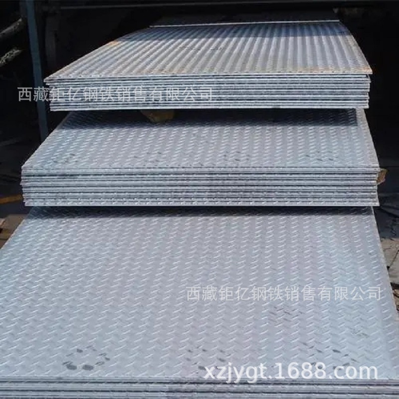 厂家批发电梯防滑用花纹板压花踏步铁板 可切割冲孔折弯压花现货