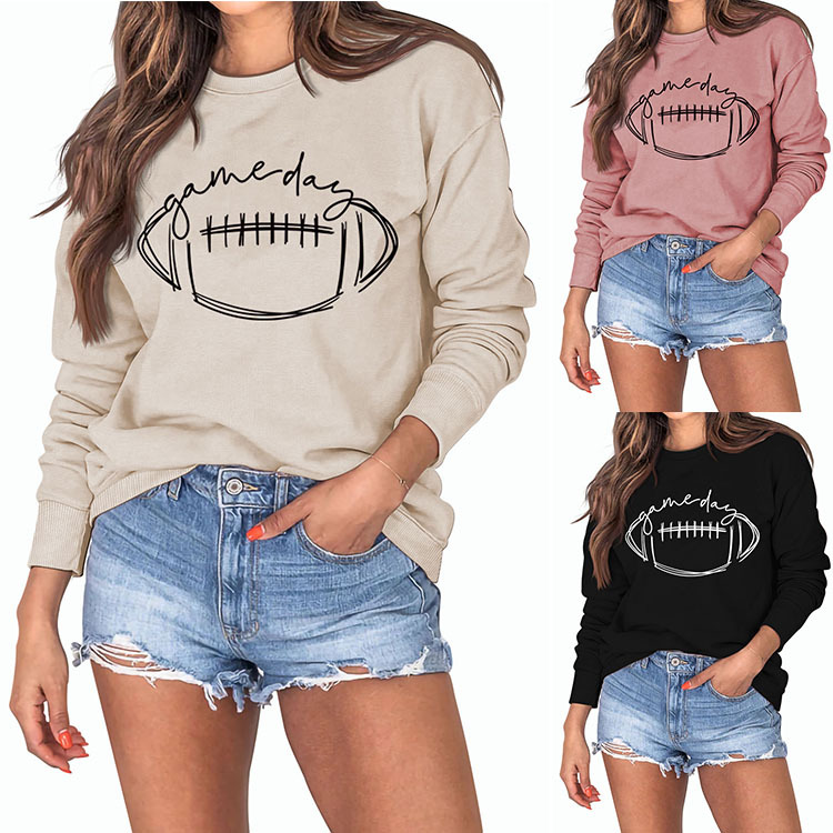 Women's Hoodie Long Sleeve Hoodies & Sweatshirts Printing Casual Letter Rugby display picture 1