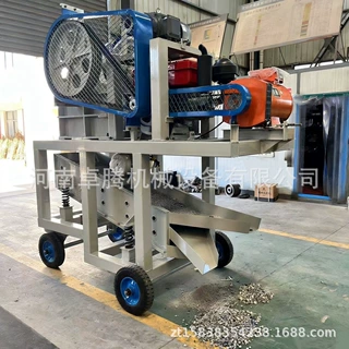 出口150*250油电双驱动颚式破碎机建筑垃圾鹅卵石碎石机配振动筛