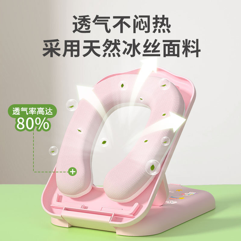 携帯型昼寝枕腹ばい枕小中学生教室昼休み寝る神器テーブルの上の子供が腹ばい枕を抱えて枕を抱く|undefined