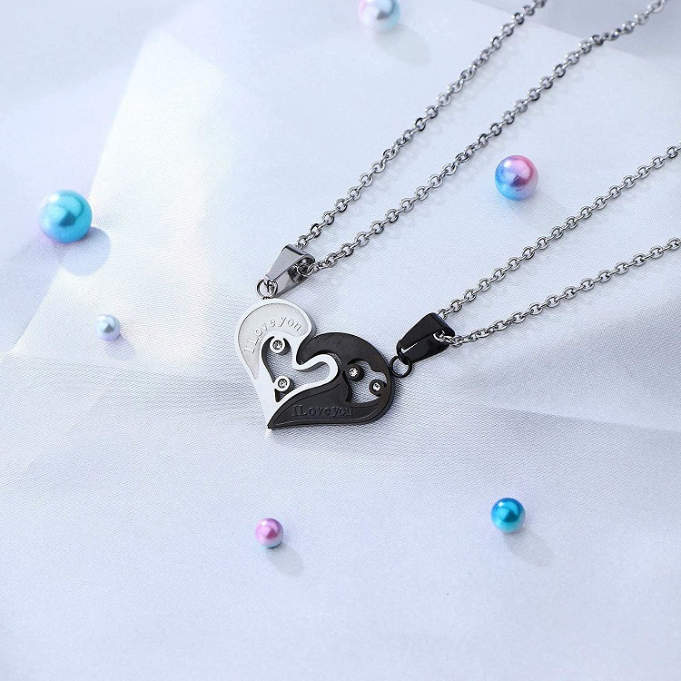 10g Weight 204-301 Stainless Steel Pendant Material Simple Style Heart Shape 204-301 Stainless Steel Cable Chain Pendant Necklaces Wholesale