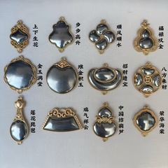 diy双面葫芦挂件底托宋锦元宝吊坠底胚包挂车挂半成品配件材料