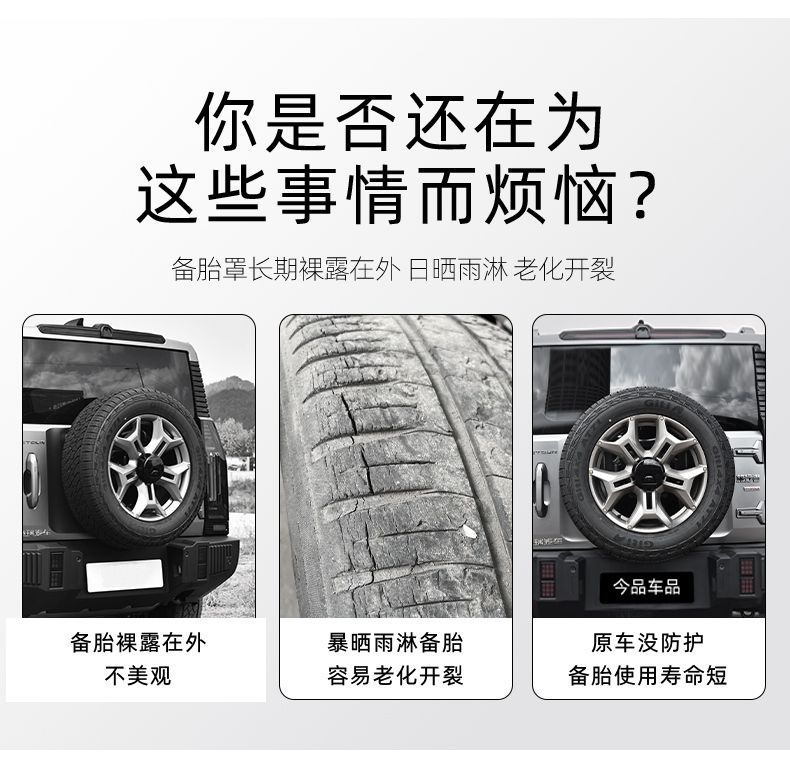 Suitable for Jetour Traveler full-size spare tire cover modification, thickened stainless steel rear shell, 8AT modification parts and accessories