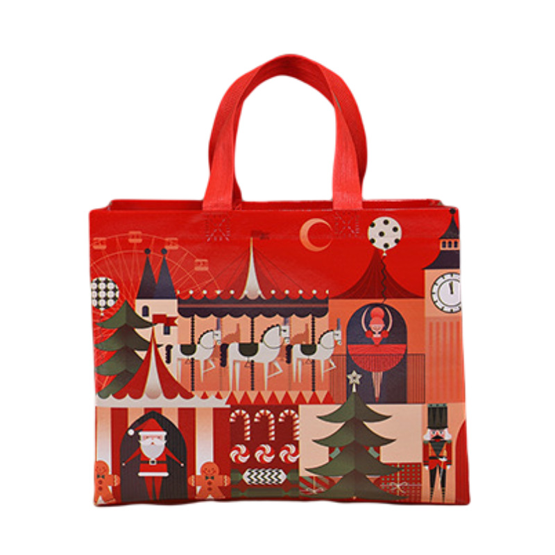 Bolso no tejido de Navidad bolso de mano logotipo personalizado gran película de dibujos animados transfronterizos alta sensación bolsa de embalaje de regalo