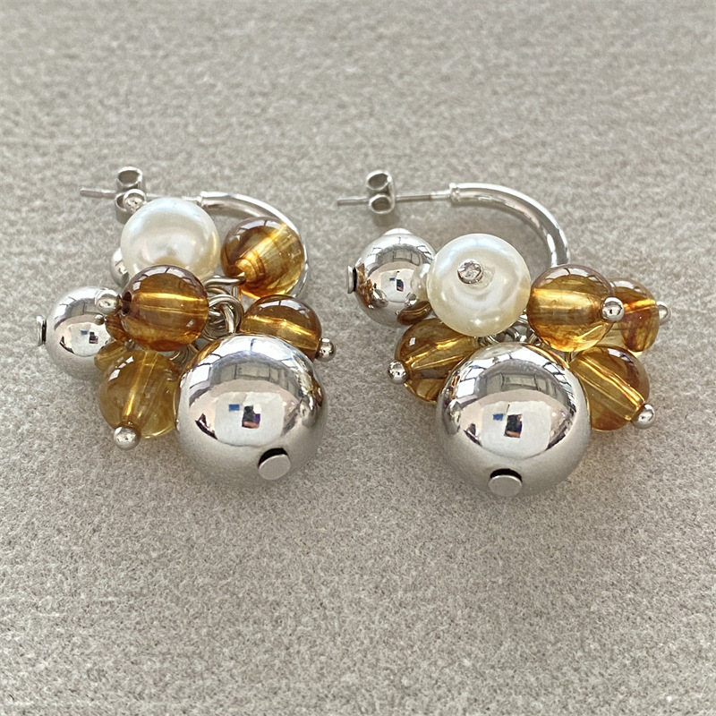 Women's Gender Brass Plating Inlay Flower Artificial Pearls Drop Earrings