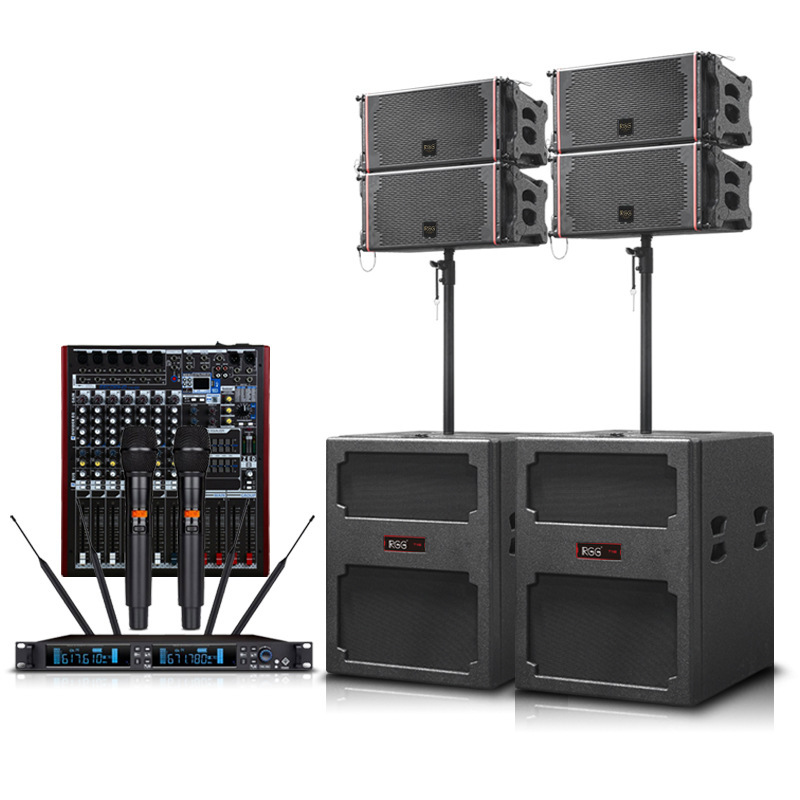 Sistema de Sonido Line Array Activo de Alto Rendimiento con un Solo Altavoz de Diez Pulgadas, Resistente al Agua, Portátil, para Escenarios, de Alta Potencia, Profesional