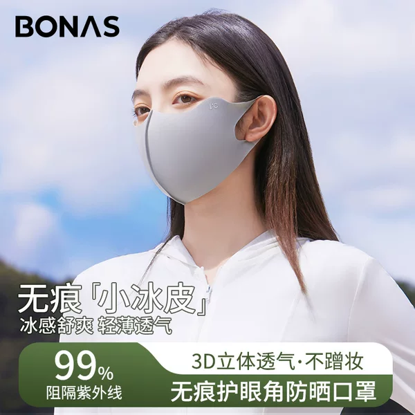 Bones Sunscreen Women's Anti-ultraviolet Summer Thin Breathable High-value Eye-angle Traceless Sunscreen Mask