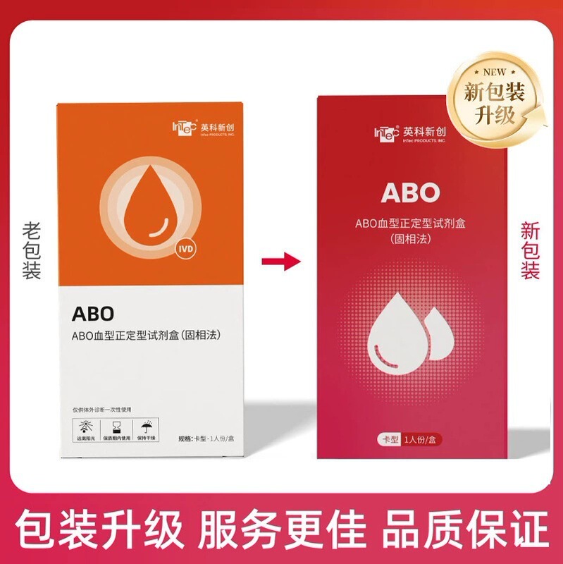 【New Packaging】Yingke Abo Blood Type Test Card for Blood Type Identification Test Kit