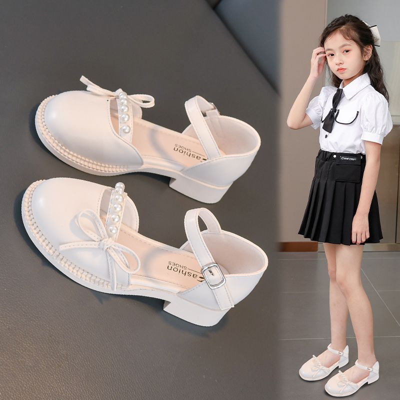 Sandálias de niñas verano 2026 nuevos niños con suela suave princesa zapatos de arco de perla para niños grandes sandalias image 3