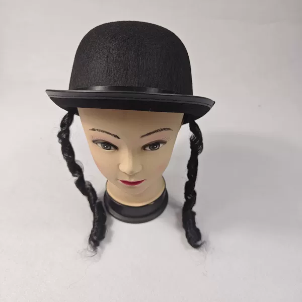 Factory wholesale black wig round cap Chaplin round cap without prejudice cloth styling cap