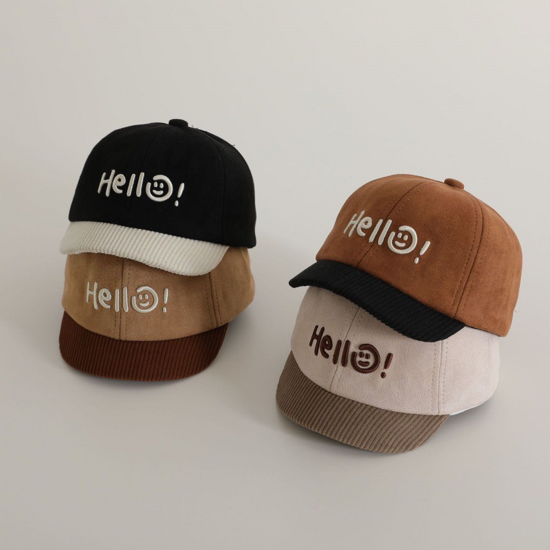 Sombreros para bebés bordados primavera y otoño Hello baby gorra gorra gor