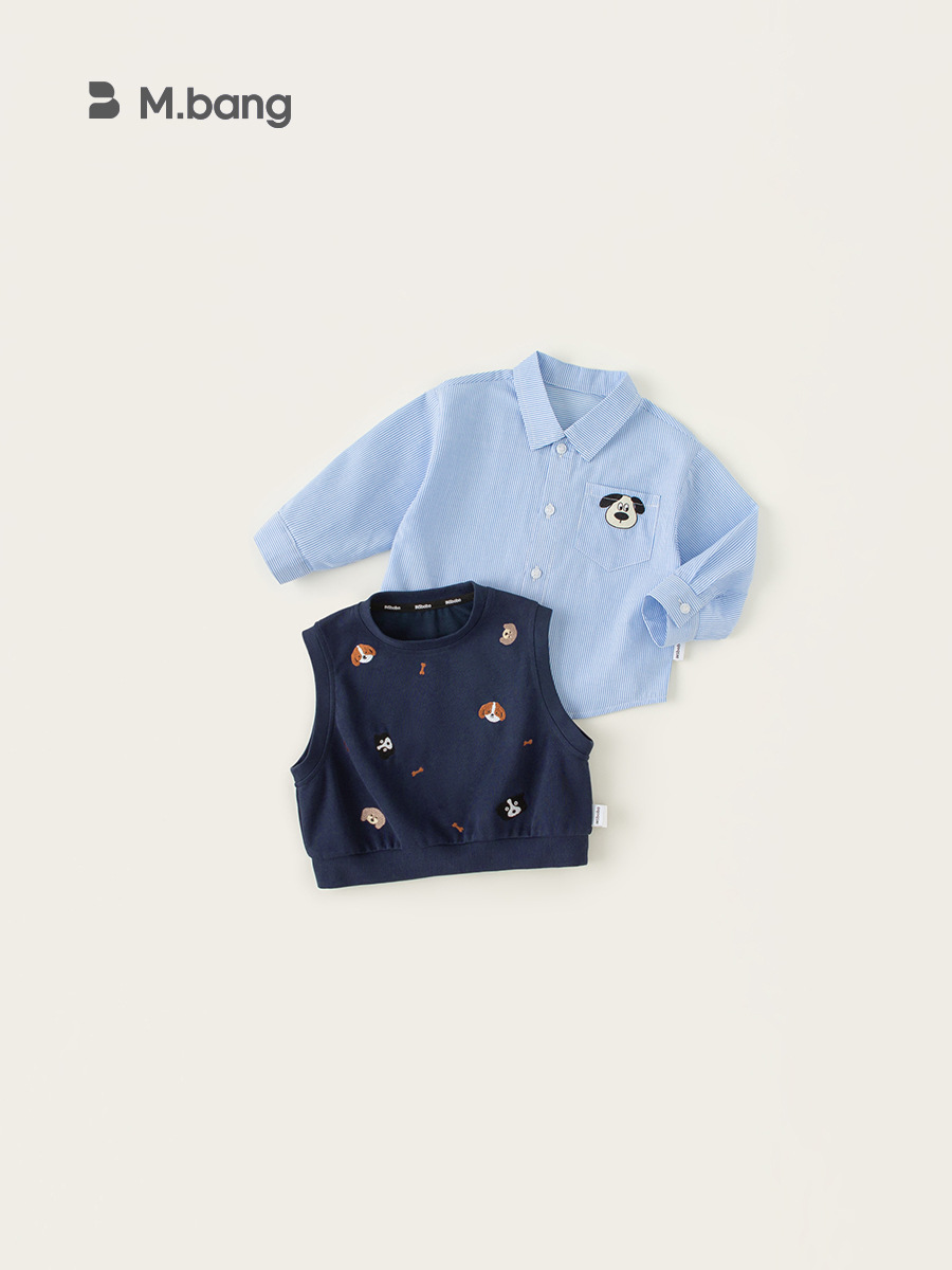 Youbao ropa para niños tops de primavera para niños chaleco de punto traje de primavera para niños camisa a rayas traje de dos piezas de moda