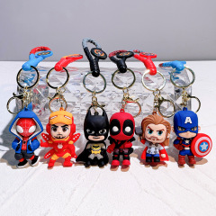 2024 アベンジャーズスパイダーマンキーホルダーキャプテンアメリカ車のキーペンダントマーベルキーホルダー卸売