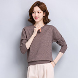 中年圓領含色春秋毛衫薄款衣服上小衫媽媽春裝中老年女針織打底衫，女裝針織衫/毛衣，妃慕昵服飾
