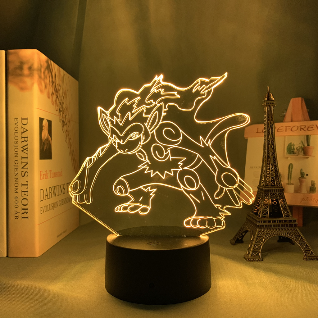 Baokemeng Pikachu 3D luz de la noche LED producto creativo mascota elfo regalo lámpara Mesa mágica bebé
