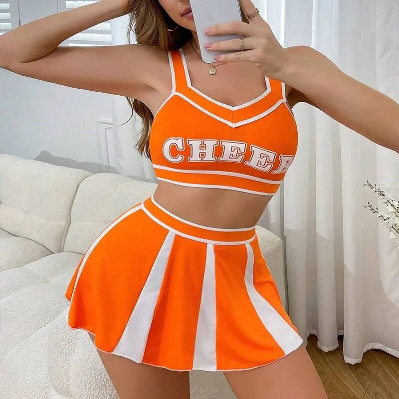 Cross-Border European and American Sexy Hottie Lettered Cheerleading Outfit New Model Cross-Border Summer Crop Top Sportswear Factory Wholesale Cross-Border European and American Sexy Hottie Lettered Cheerleading Outfit New Model Cross-Border Summer Crop Top Sportswear Factory Wholesale