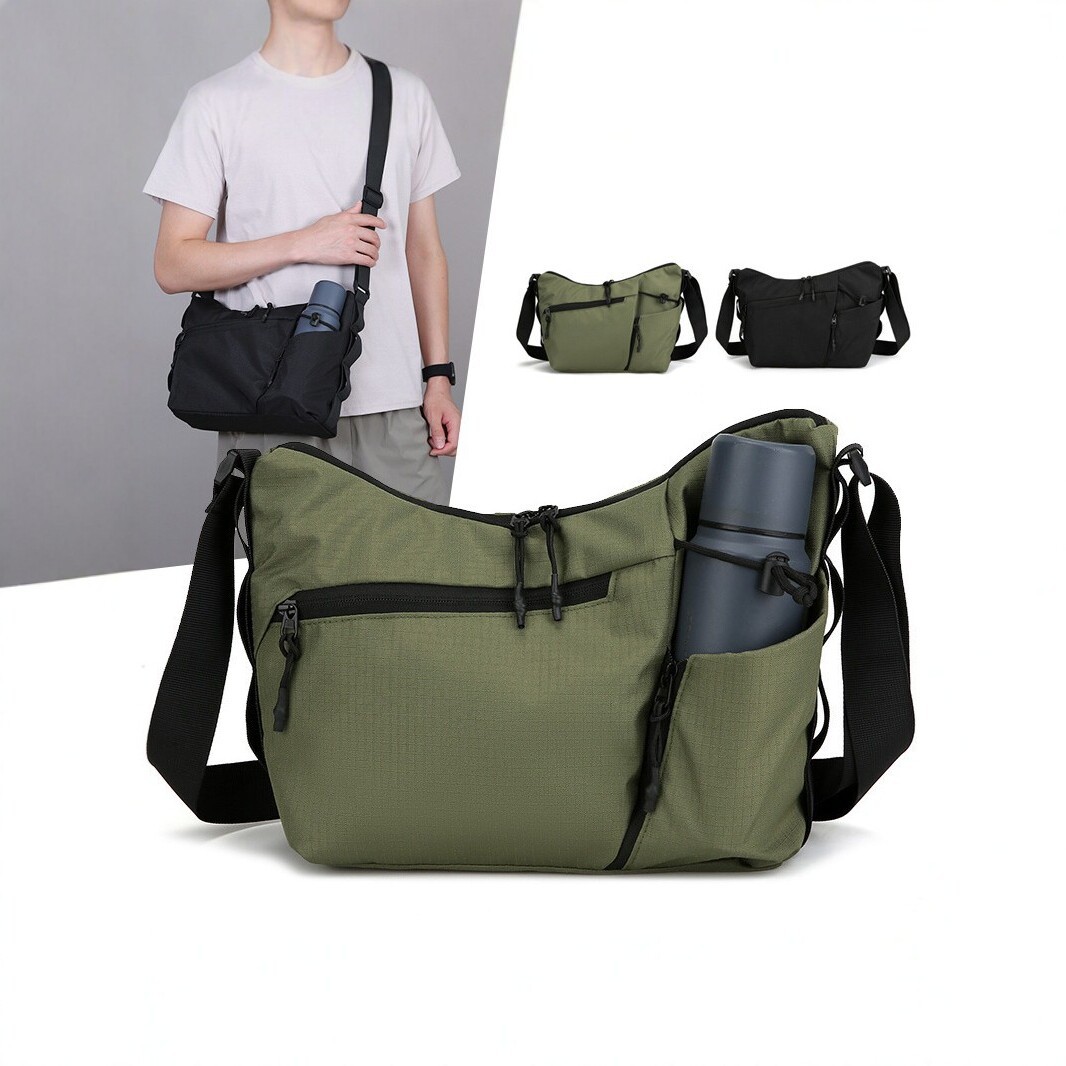 2026 New Men's Crossbody Bag Nylon Waterproof Outdoor Commuting Shoulder Bag Multi-pocket Lightweight Travel Bag for Men