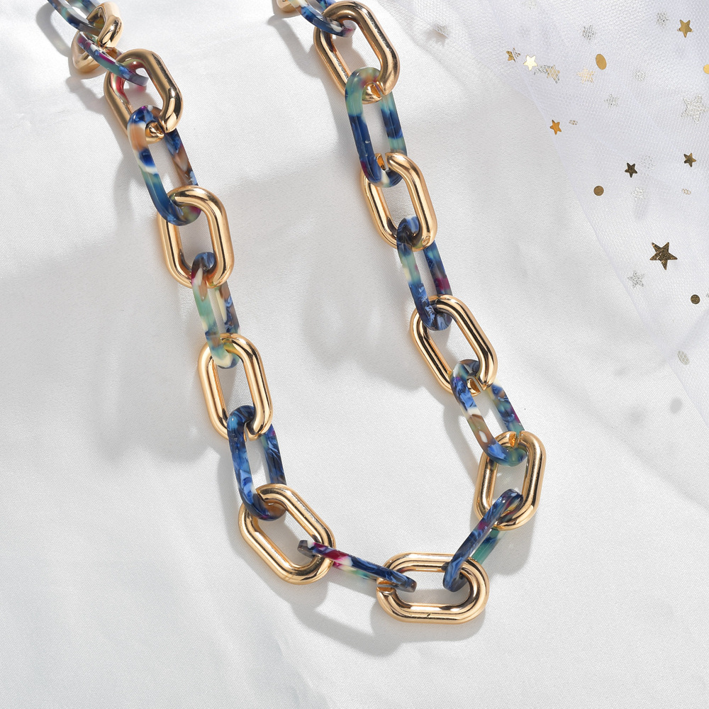 Plating Design Simple Style Style Acetate Plate Leopard Print Necklace