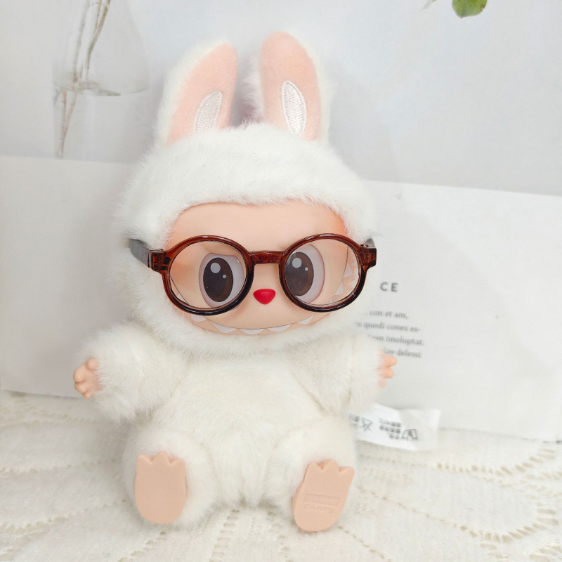 17 センチメートルビニールぬいぐるみマカロンラブブ LABUBU ベビー服ピンクガーゼスカートヘアアクセサリー着替え|undefined