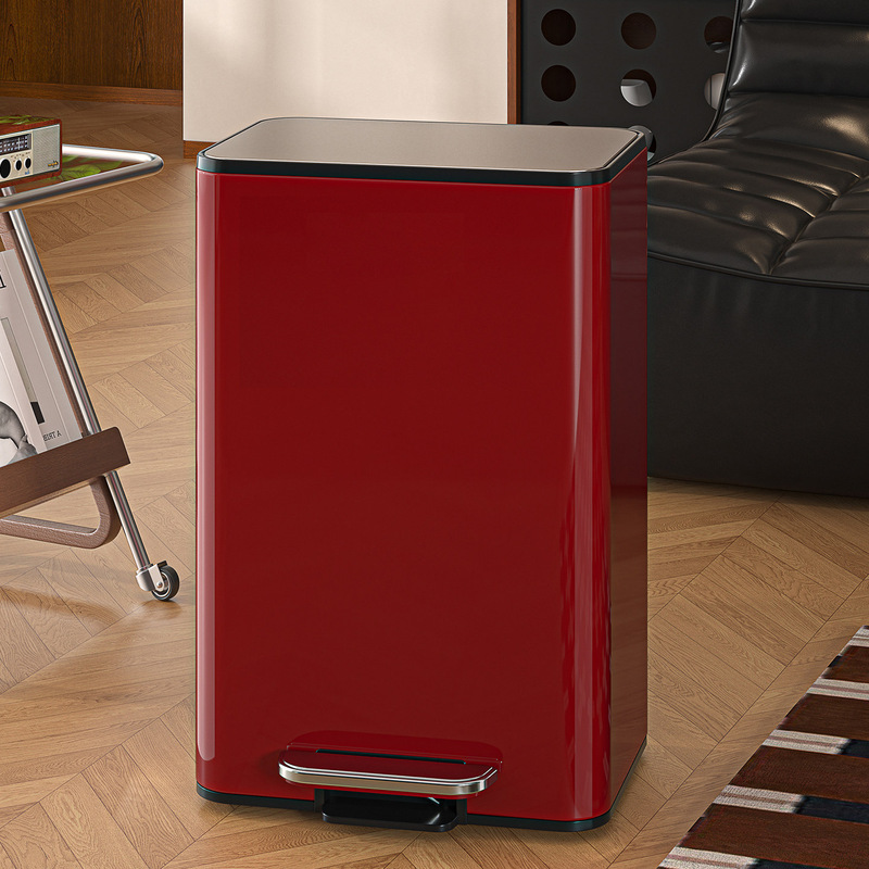 Wangyao Living Room-Specific Trash Can for Home Use, Large Size, Large Capacity, High Aesthetic Value, Light Luxury, High-End, with Lid, 2026 New Model, Red