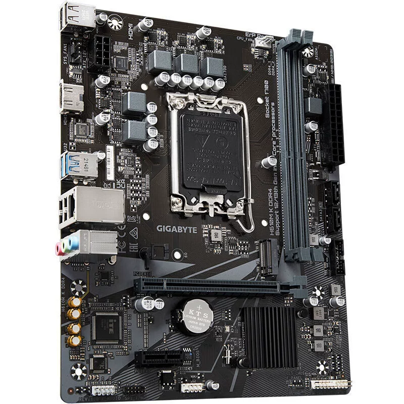 Материнская плата для настольного ПК Gigabyte H610M-H DDR4 V3 прочная и долговечная, совместима с процессорами 12/13 поколения, 1700 пинов