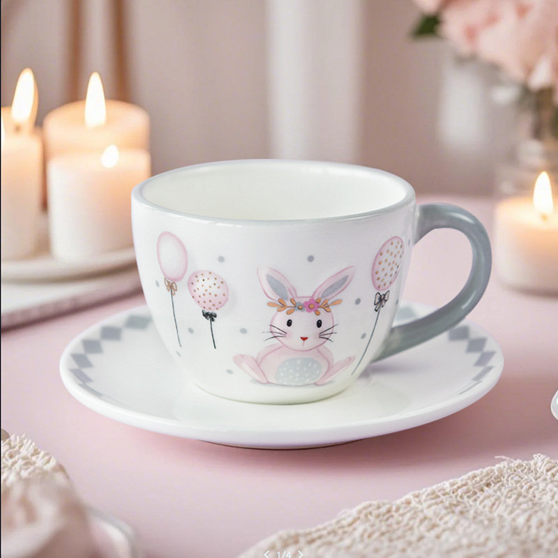 Amazon taza de café de cerámica de Pascua, taza de conejo de oro, taza de té de la tarde, taza de jugo de leche