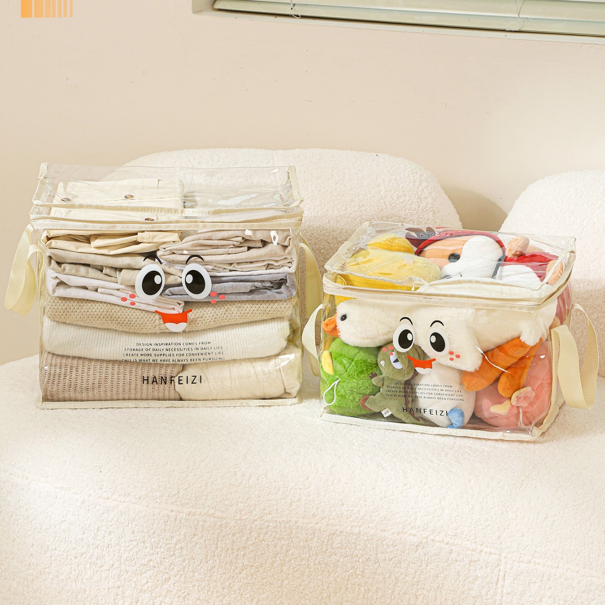 Bolsa de almacenamiento de libros de dibujos animados plegable portátil libros de mano artículos de estudio caja de clasificación caja de almacenamiento a prueba de agua transparente a prueba de polvo