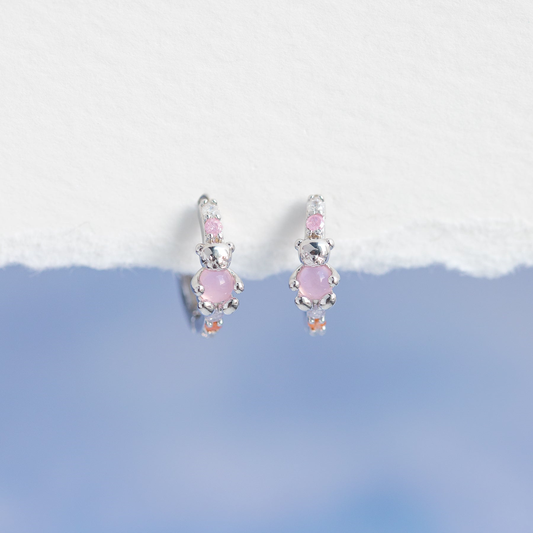 Fashion Bear Brass Earrings Plating Artificial Rhinestones Copper Earrings