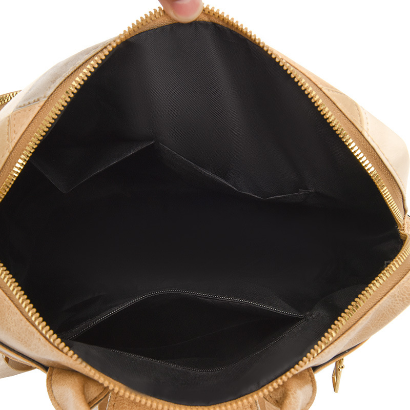 Comercio exterior al por mayor 2024 otoño nueva moda costura señoras mochila simple a cuadros mochila de viaje de doble uso marea