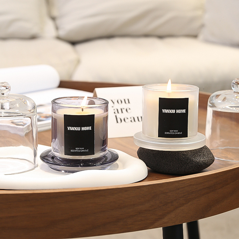 Customizado YIWXIU campana de oro tazas de vidrio sin humo de cera de banano para el dormitorio de cera de soja perfume acompañante de regalos adornos