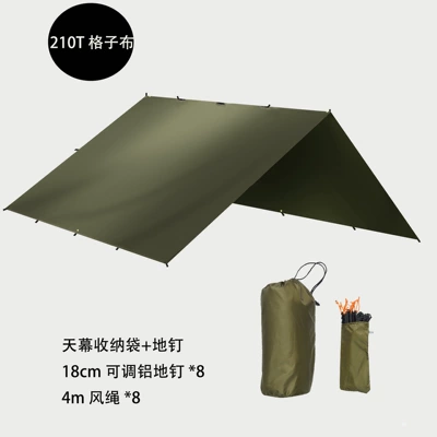 more than 19 hanging spots – Avtomobil yan çətirləri - olive-green-210d-oxford-version-8-adjustable-aluminum-nails-8-reflective-wind-rope-black-rubber-style-olive-3x3m