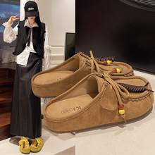 复古增高勃肯鞋女2025年新款包头拖鞋女夏外穿一脚蹬厚底凉拖女