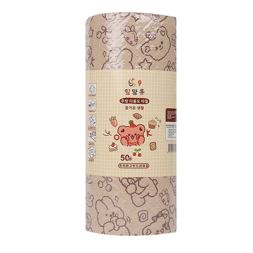 Kitchen oil-absorbing paper, lazy rag, thickened disposable dishcloth, wet and dry paper towel, household cleaning roll