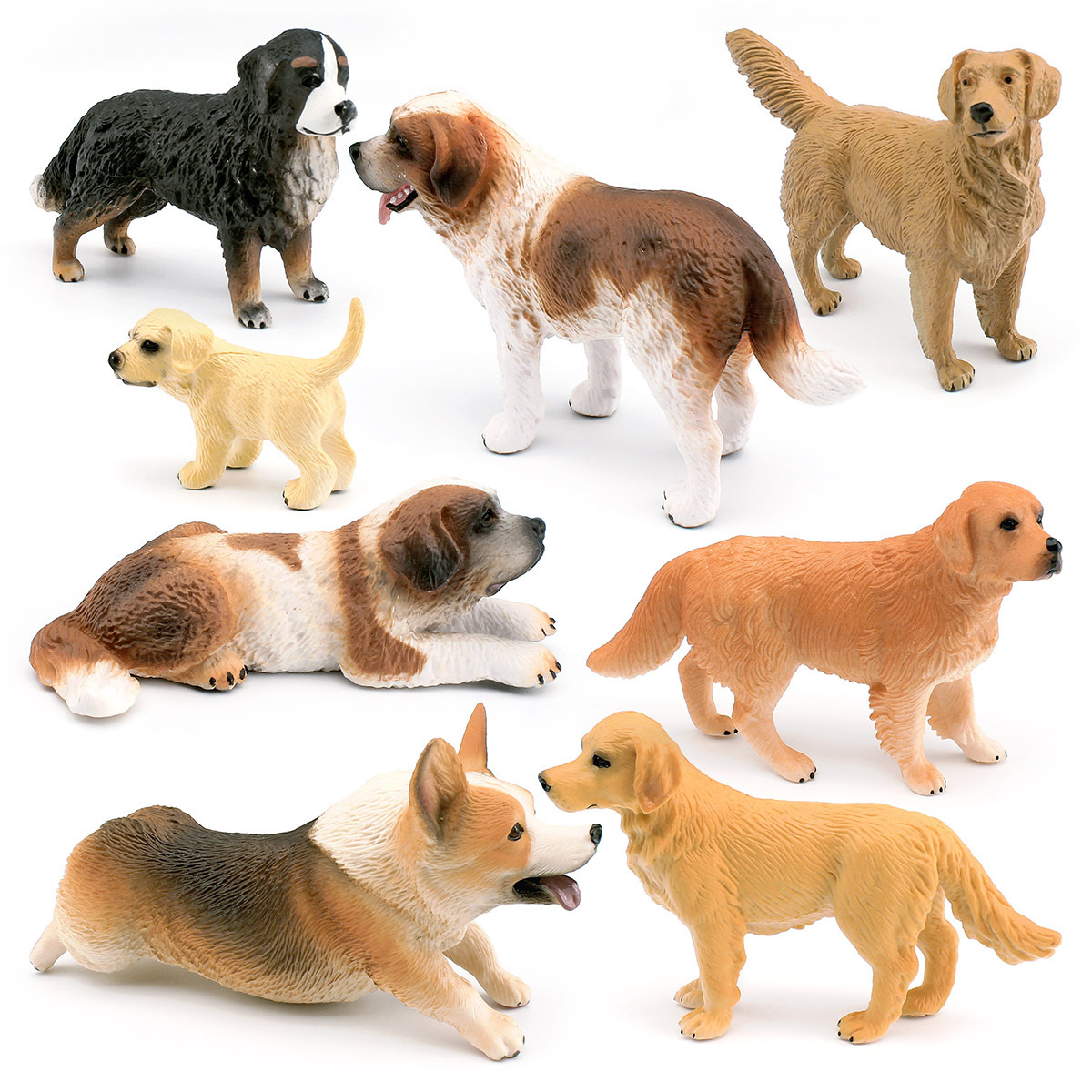 Cross-border children's fun simulation dog model Golden Retriever Bernese Mountain Dog Saint Bernard Corgi ornament